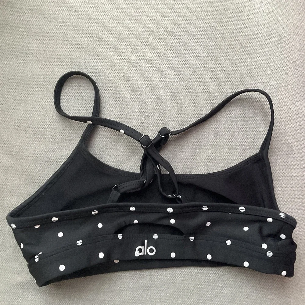 Alo Yoga Airlift Intrigue Polka Dot Bra Black/White XS